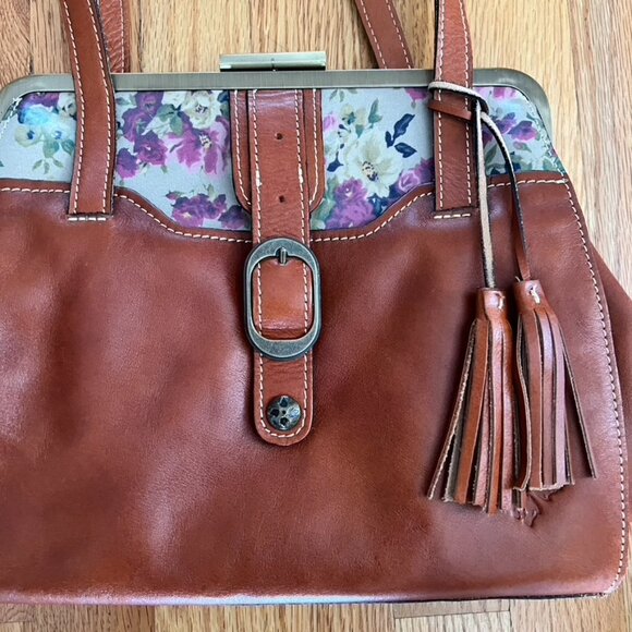 Patricia Nash Floral Framed Satchel Handbag - Picture 2 of 5